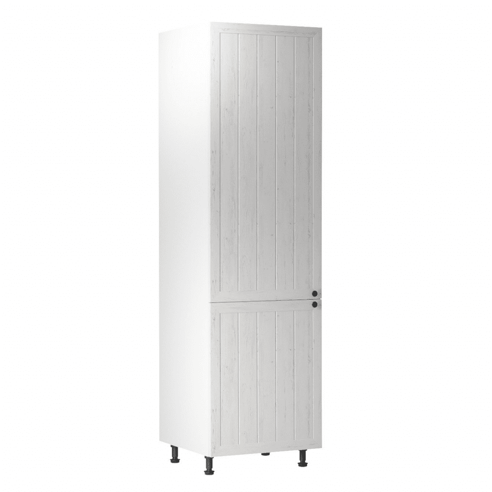 KONDELA Skrinka na vstavanú chladničku D60ZL, ľavá, biela / sosna Andersen, PROVANCE